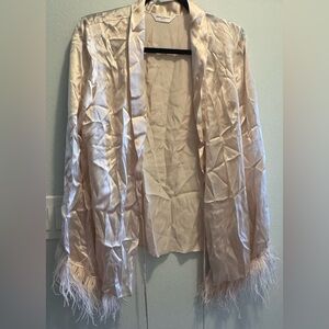 Elegant Kimono with Ostrich Feather Fringe
